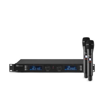   Power Dynamics PD632H UHF rádiós mikrofon (2x 20 csatorna) + Koffer