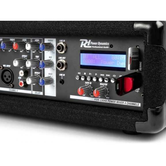 Power Dynamics PDM-C405A, 2x150W, 4 csatornás keverőerősítő (MP3 + Bluetooth) + EFFEKT Power Dynamics PDM-C405A, 2x150W, 4 csatornás keverőerősítő (MP3 + Bluetooth) + EFFEKT