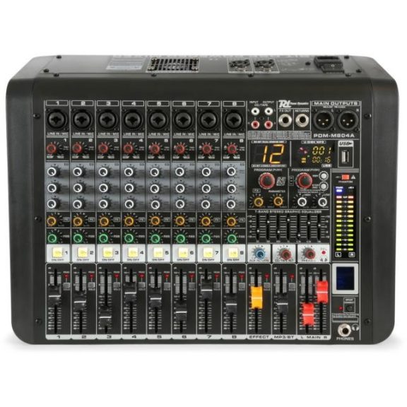 Power Dynamics PDM-M804A (2x200w) keverőerősítő, Bluetooth + Effekt
