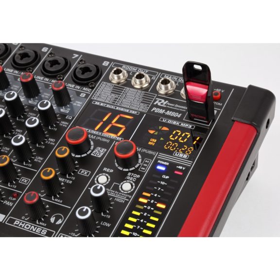 Power Dynamics PDM-M804A (2x200w) keverőerősítő, Bluetooth + Effekt