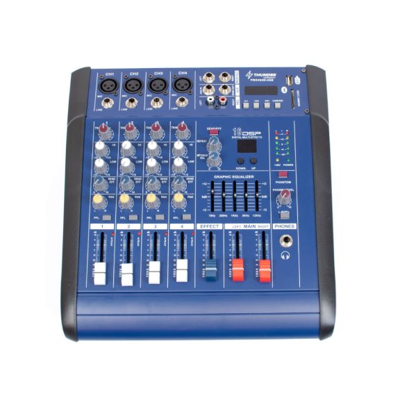 Thunder PMX402D-USB 2x500W, 4 csatornás keverőerősítő + Bluetooth Thunder PMX402D-USB 2x500W, 4 csatornás keverőerősítő + Bluetooth