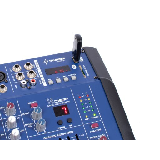 Thunder PMX402D-USB 2x500W, 4 csatornás keverőerősítő + Bluetooth