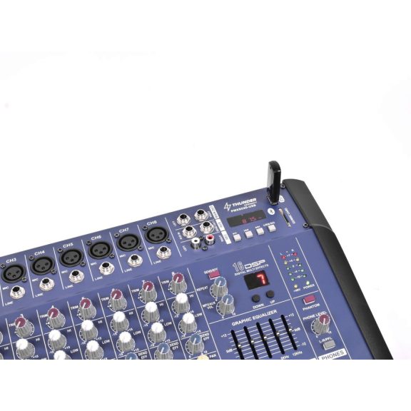 Thunder PMX802D-USB 2x500W, 8 csatornás keverőerősítő + Bluetooth