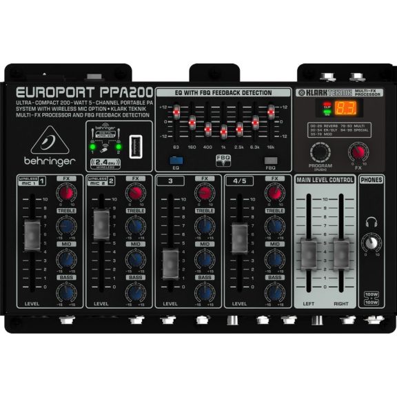 Behringer PPA200 EUROPORT hordozható mobil hangosító szett