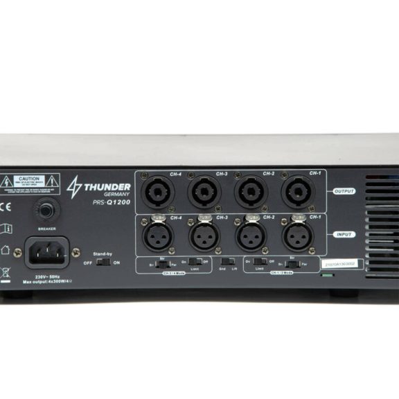 Thunder PRS-Q1200 Quadro végfok erősítő 4x300W, Bridge: 2x600W
