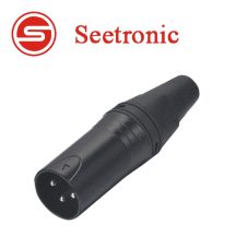  Seetronic SCS3M3-BG XLR lengő papa csatlakozó, 3 pólusú, (fekete, aranyozott érintkezővel)