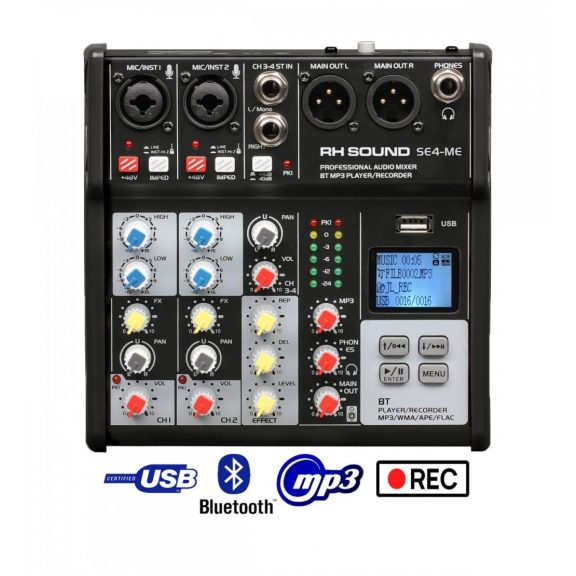 RH Sound SE4-ME keverő USB felvevővel RH Sound SE4-ME keverő USB felvevővel