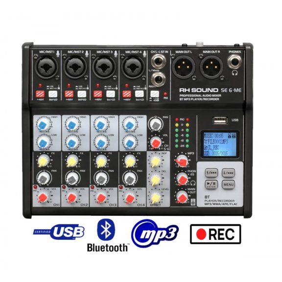 RH Sound SE6-ME keverő USB felvevővel RH Sound SE6-ME keverő USB felvevővel