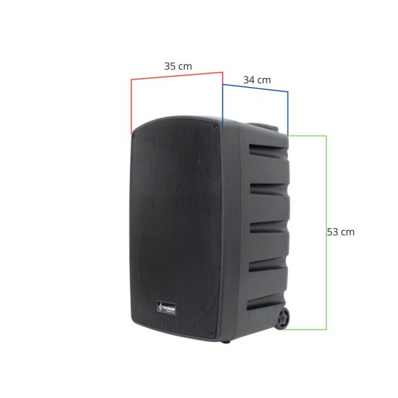 Thunder HLR-12 (12″) 800W akkumulátoros hordozható hangfal (2xMik + MP3 + TWS Bluetooth)