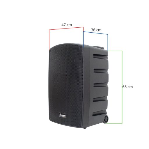 Thunder HLR-15 (15″) 1000W akkumulátoros hordozható hangfal (2xMik + MP3 + TWS Bluetooth)