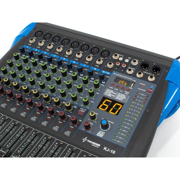 Thunder KJ-10 2x700W, 10 csatornás keverőerősítő + Bluetooth + Effekt
