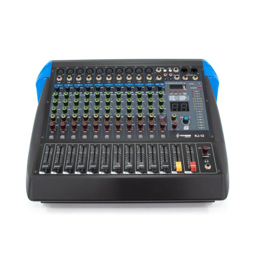 Thunder KJ-12 2x700W, 12 csatornás keverőerősítő + Bluetooth + Effekt