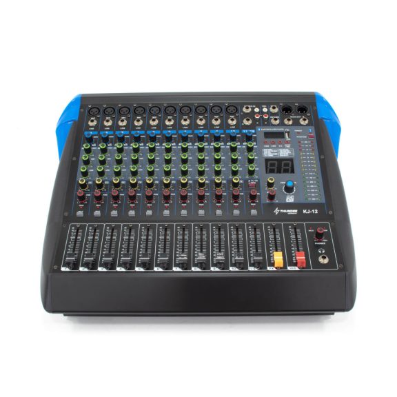 Thunder KJ-12 2x700W, 12 csatornás keverőerősítő + Bluetooth + Effekt