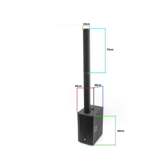 Thunder LN210 1600/3200W (2×10″) aktív oszlop hangrendszer (TWS Bluetooth) + HORDTÁSKA