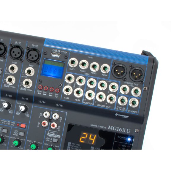 Thunder MG16XU-USB 16 csatornás zenekari keverő, USB, Bluetooth + Effekt Thunder MG16XU-USB 16 csatornás zenekari keverő, USB, Bluetooth + Effekt