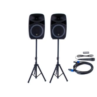   Thunder TMX-12 SET 500/1000W (12″) aktív hangfalszett + ÁLLVÁNY (MP3 + Bluetooth + FM)