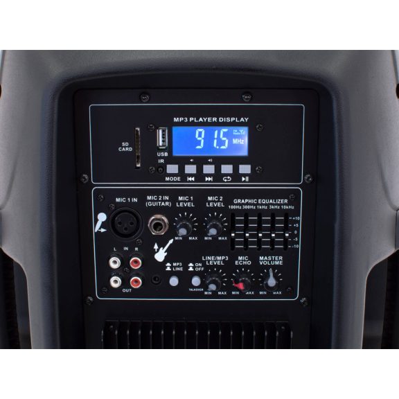 Thunder TMX-12 SET 500/1000W (12″) aktív hangfalszett + ÁLLVÁNY (MP3 + Bluetooth + FM)