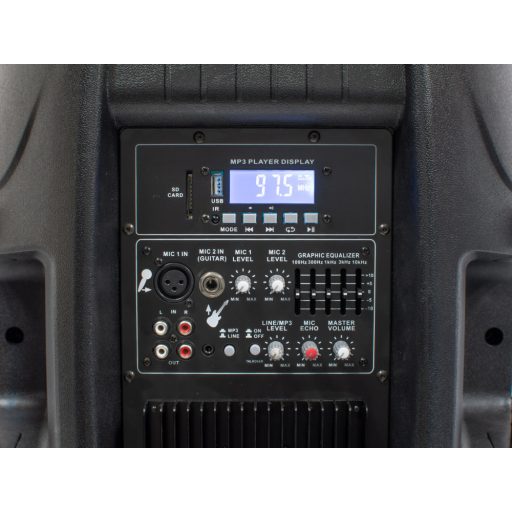 Thunder TMX-15 SET 700/1400W (15″) aktív hangfalszett + ÁLLVÁNY (MP3 + Bluetooth + FM)