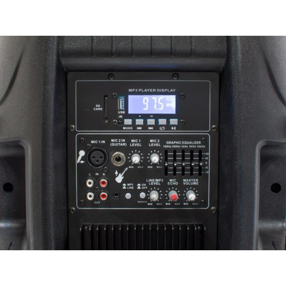 Thunder TMX-15 SET 700/1400W (15″) aktív hangfalszett + ÁLLVÁNY (MP3 + Bluetooth + FM)