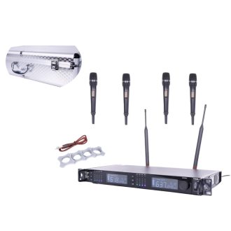  Thunder U-4308 4ND UHF profi rádiós mikrofon szett (4 db KÉZI mikrofon) + Koffer