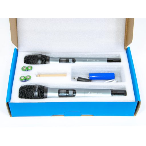 Thunder U-802 UHF vezeték nélküli, akkumulátoros mikrofon szett (2 db KÉZI mikrofon)