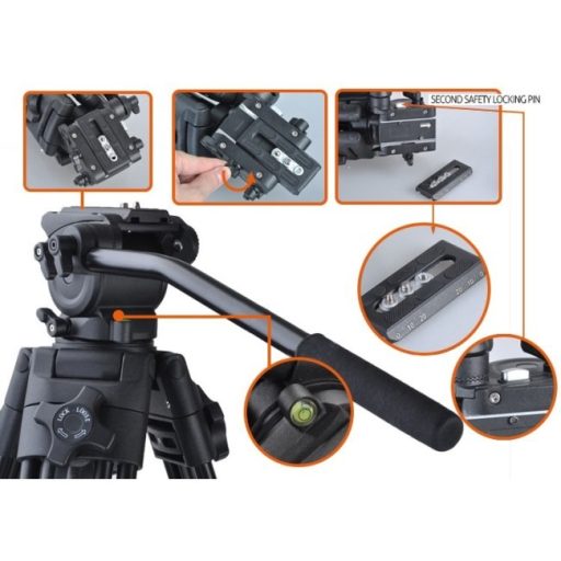 Univerzális folyadék fejes kamera állvány 8. hordtáskával