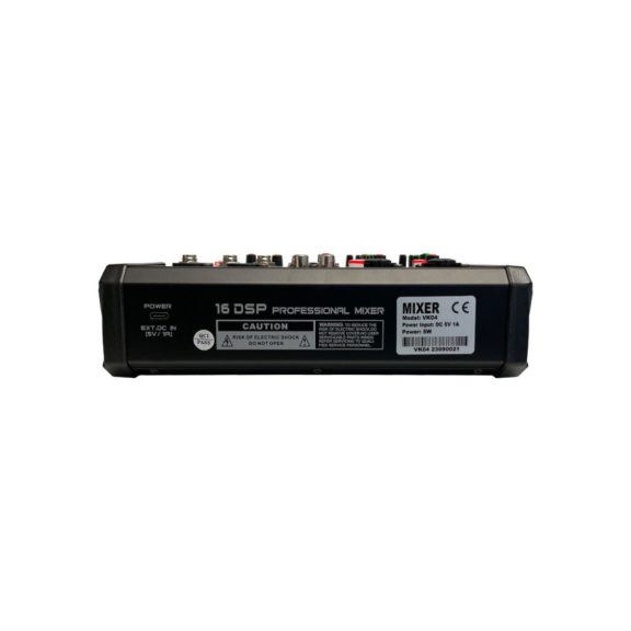 Voice-Kraft VK04 Keverőpult 2 mono/1 sztereo csatorna,USB Audio interface, Bluetooth, 16DSP effekt