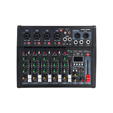   Voice-Kraft VK06 Keverőpult 4 mono/1 sztereo csatorna,USB Audio interface, Bluetooth, 16DSP effekt