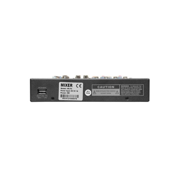 Voice-Kraft VK-F4 Keverőpult 2 Monó/1 Sztereó csatorna, USB interface, Bluetooth Voice-Kraft VK-F4 Keverőpult 2 Monó/1 Sztereó csatorna, USB interface, Bluetooth