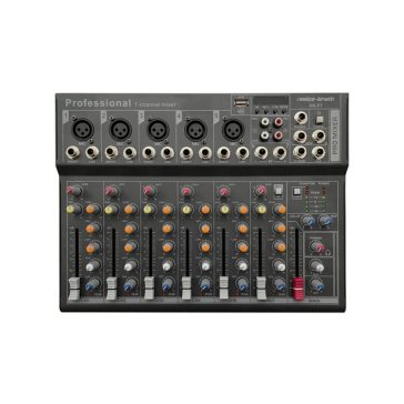  Voice-Kraft VK-F7 Keverőpult 5 Monó/1 Sztereó csatorna, USB interface, Bluetooth