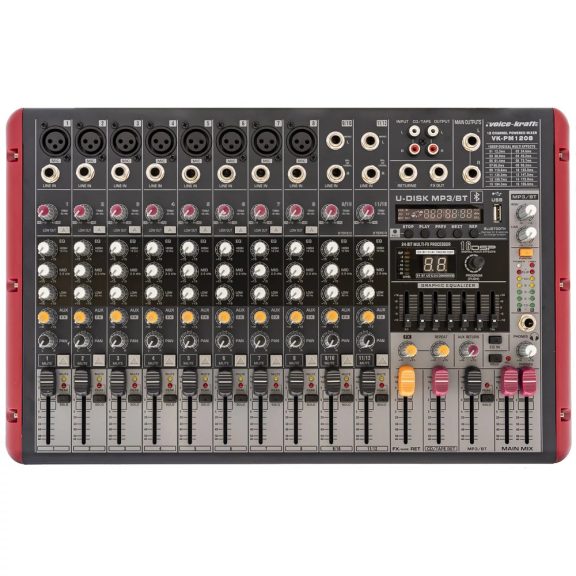 Voice-Kraft VK-PM1208 Powermixer, 2x250W/4Ohm, MP3 lejátszó Voice-Kraft VK-PM1208 Powermixer, 2x250W/4Ohm, MP3 lejátszó