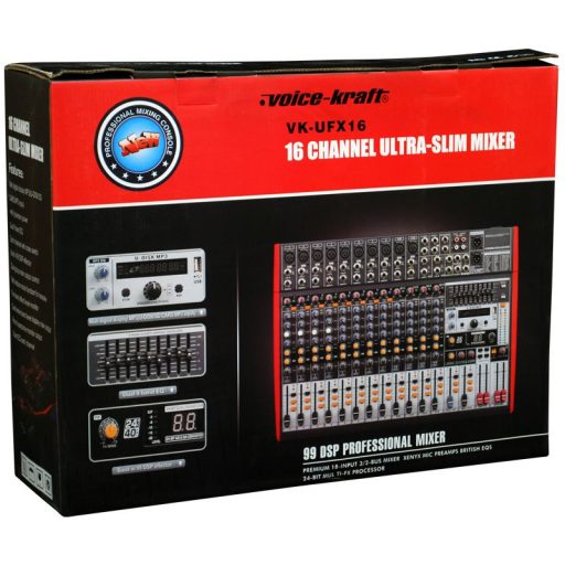 Voice-Kraft VK-UFX16 keverőpult MP3 lejátszóval