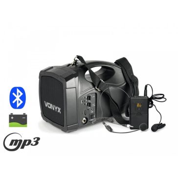   Vonyx ST-012 hordozható akkus hangfal rádiós fejmikrofonnal, MP3/BT