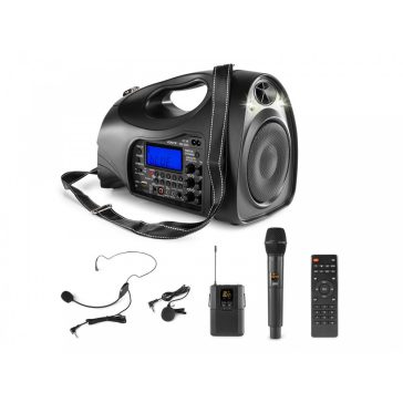   Vonyx ST-016 hordozható akkus hangfal 2db rádiós mikrofonnal, MP3/BT/Lámpa