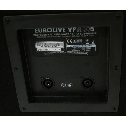 Behringer VP1800S passzív mélysugárzó 400/1600W