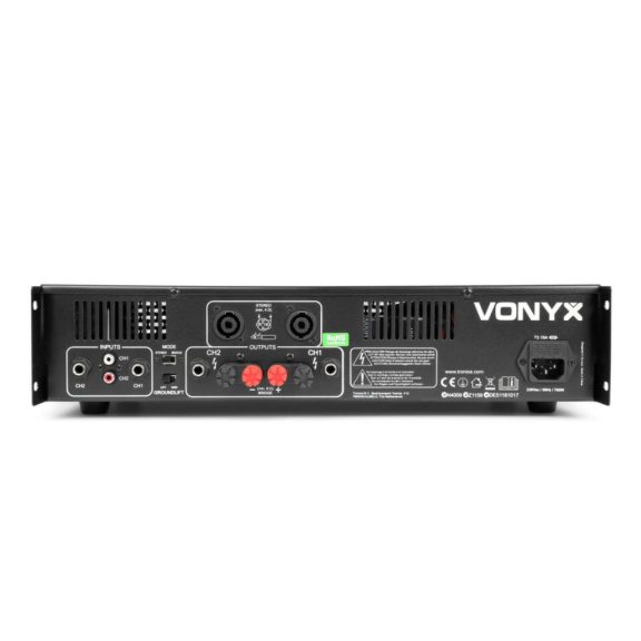 Vonyx VXA-800 végfok erősítő 2x400W Bridge: 1x800W Vonyx VXA-800 végfok erősítő 2x400W Bridge: 1x800W