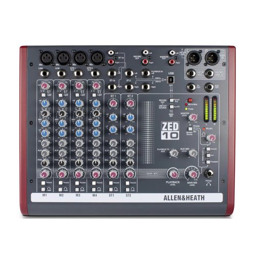 Allen & Heath ZED-10 keverőpult (4 monó/2 sztereó csatorna, 1 AUX, USB)
