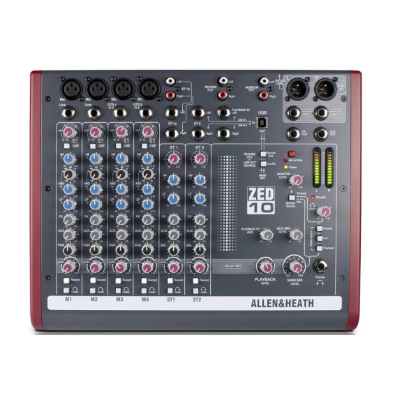 Allen & Heath ZED-10 keverőpult (4 monó/2 sztereó csatorna, 1 AUX, USB) Allen & Heath ZED-10 keverőpult (4 monó/2 sztereó csatorna, 1 AUX, USB)