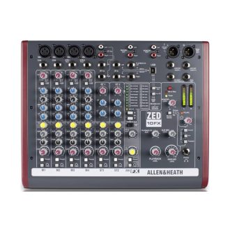   Allen & Heath ZED-10FX keverőpult (4 monó/2 sztereó csatorna, 1 AUX, USB, effekt)