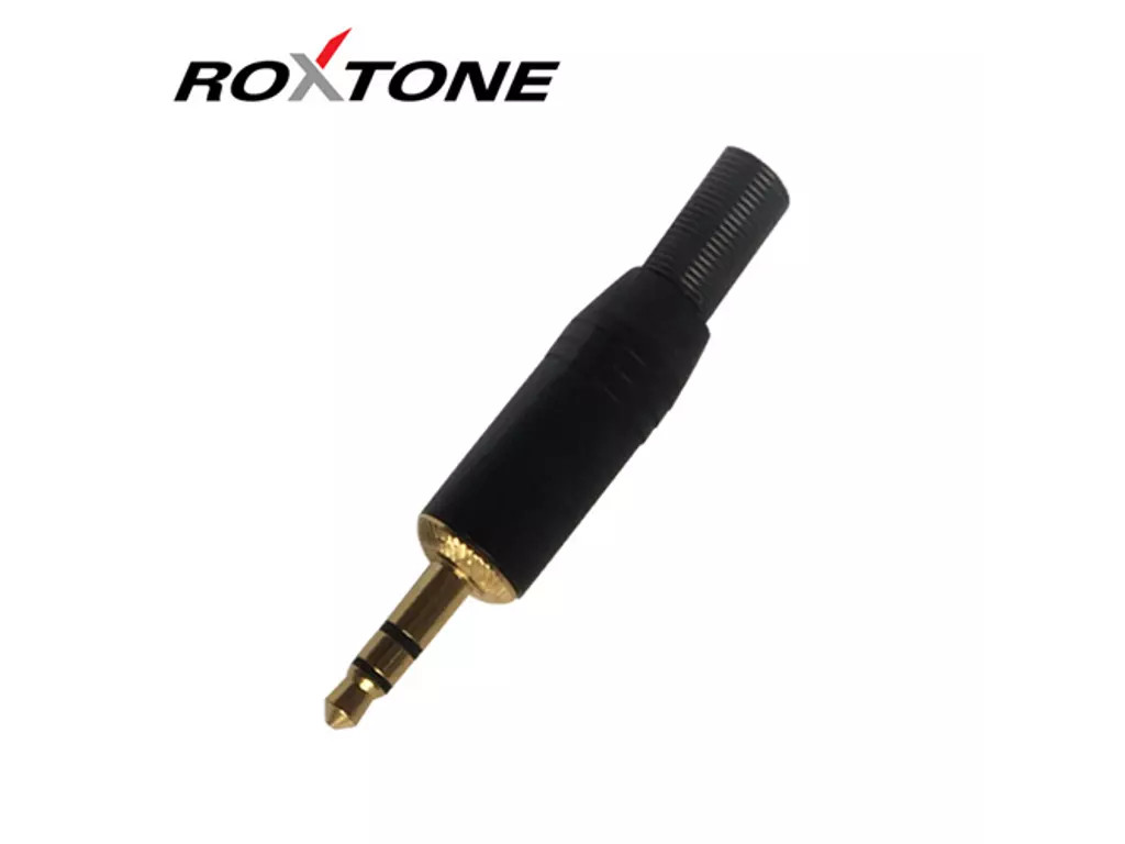 Image of Roxtone RJ089S-BG Sztereo 3.5 aranyozott jack dugó (fekete)