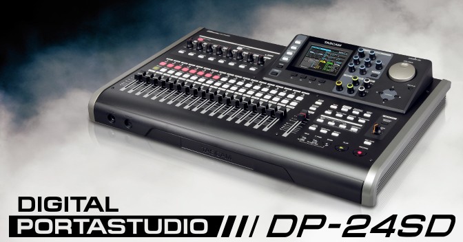 Image of Tascam DP-24SD digitális 24 sávos munkaállomás/keverő, 8 sáv egyidejű felvétele