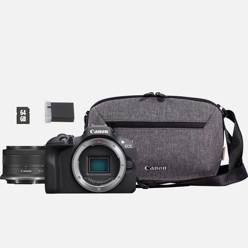 Image of Canon EOS R100 + RF-S 18-45 IS STM TRAVEL KIT (6052C072)