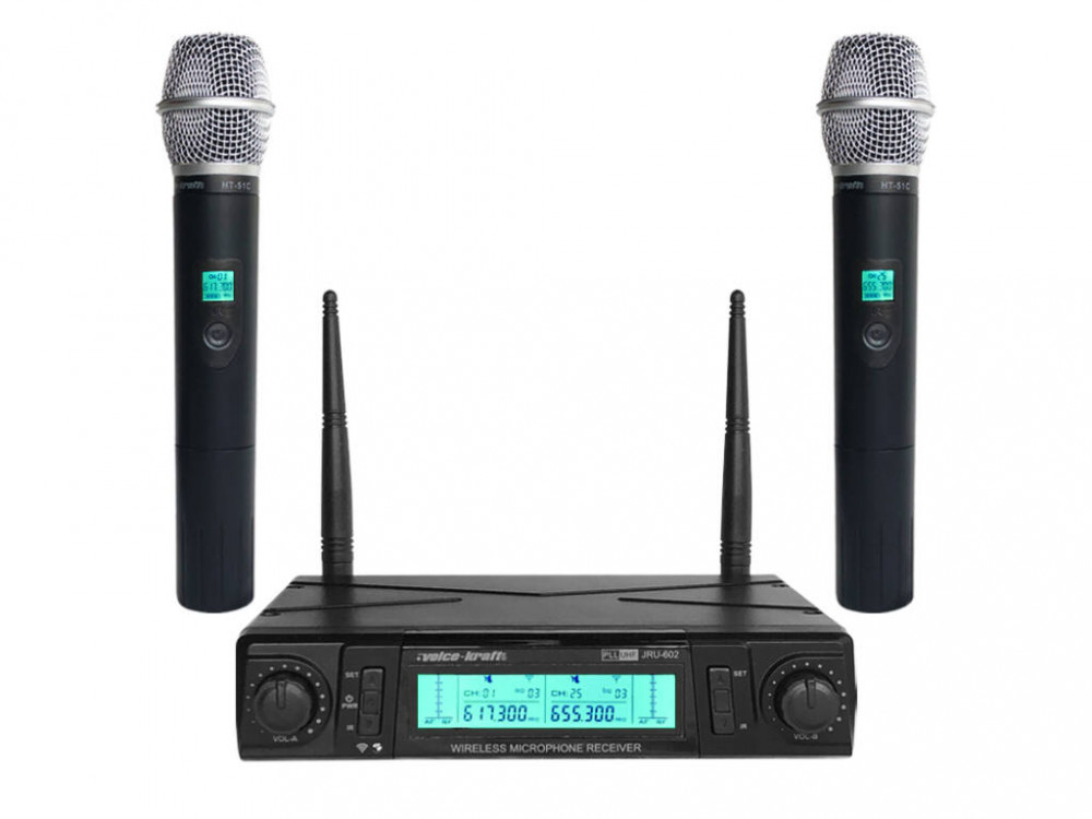 Image of Voice-Kraft JRU-602/HT-51C rádiós dupla kézi mikrofon szett