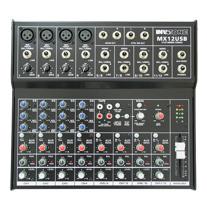 Image of INVOTONE MX12USB keverőpult USB kimenettel