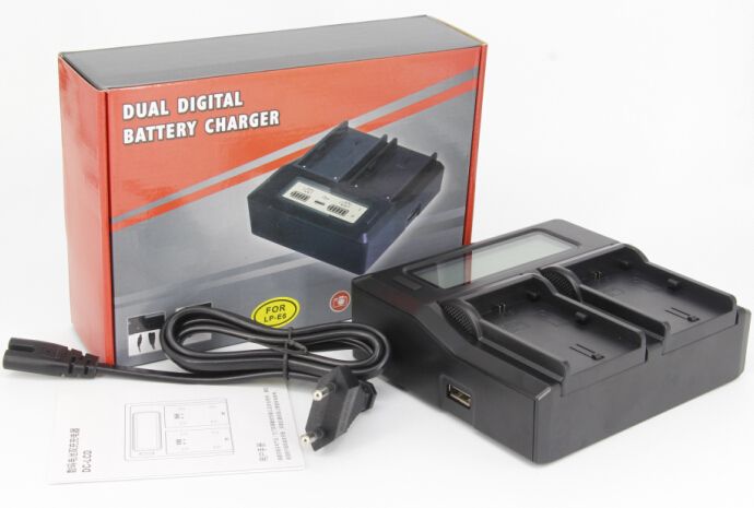 Image of Sony NP-F970 dupla profi akkumulátor töltő LCD kijelzéssel