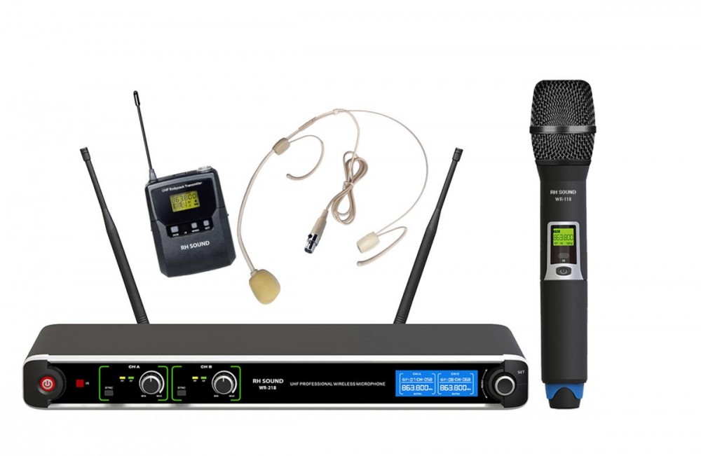 Image of RH Sound WR-218 HHM dupla UHF mikrofon szett (fej+kézi adóval)